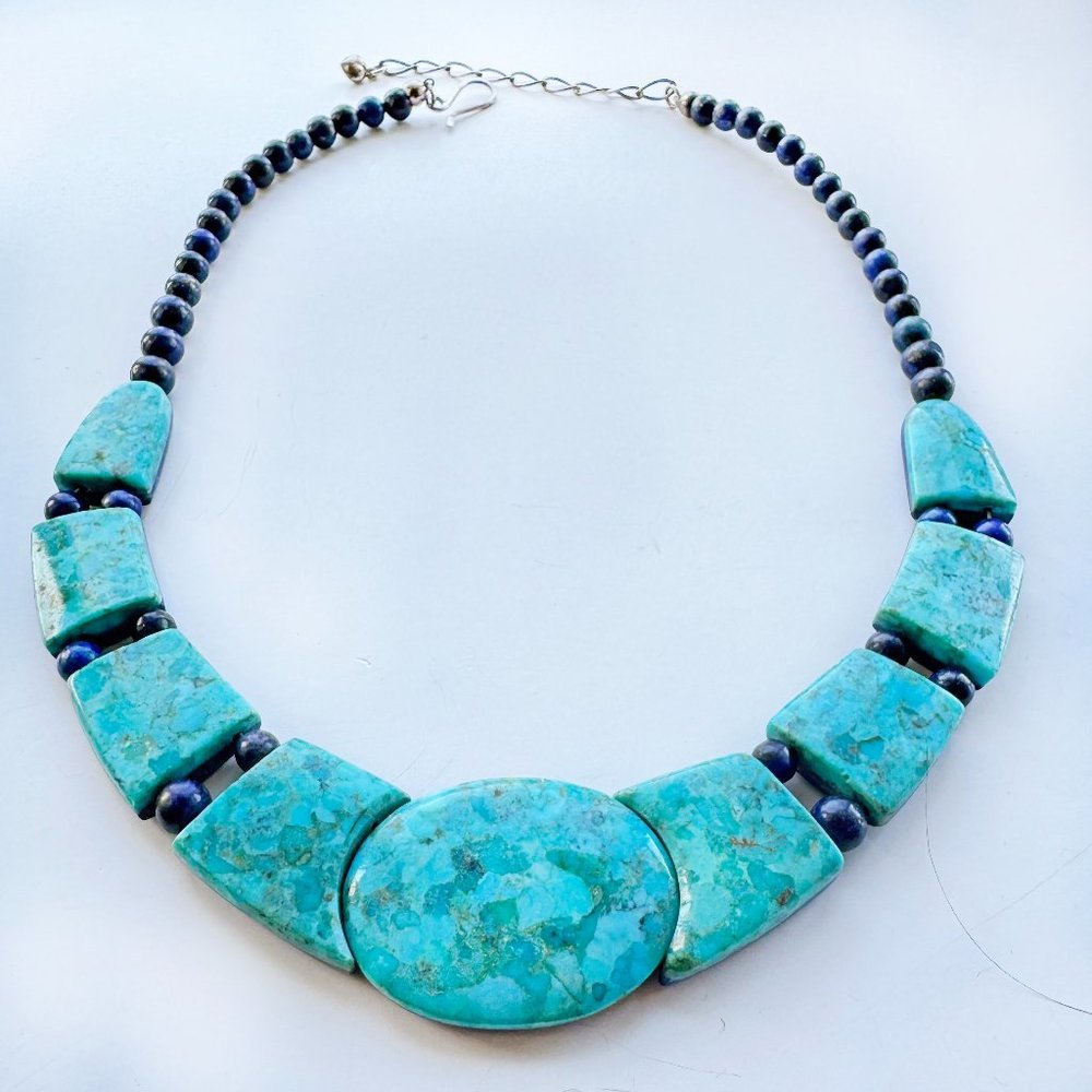Jay King Reversible Necklace, Turquoise and Lapis 22"